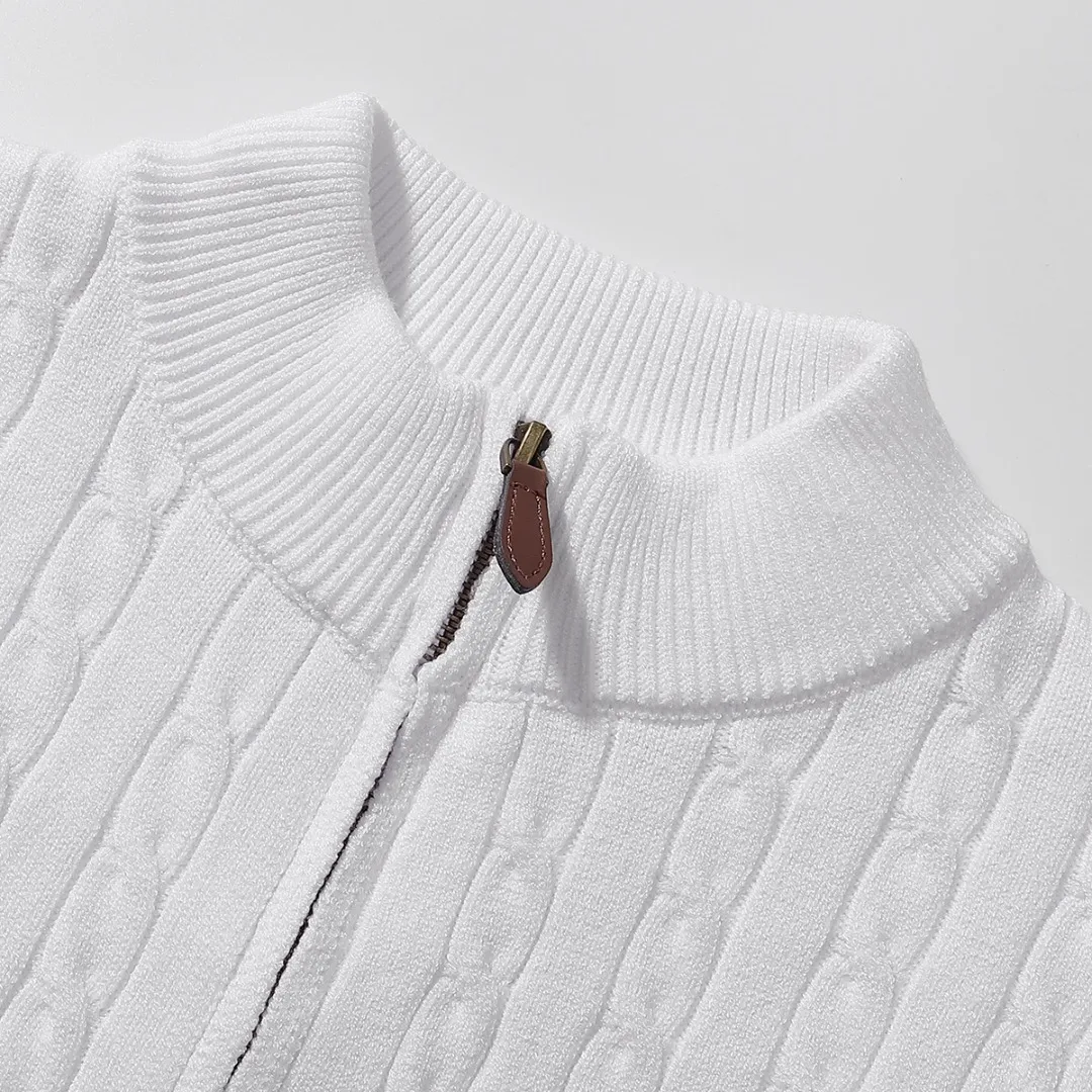 P200 Raff half-zip sweater black white gray